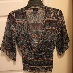 Paisley Chiffon Crop Top